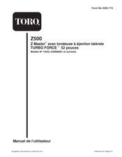 Toro Z500 Z Master Manuel De L'utilisateur