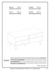 Walker Edison CRFL1K Instructions De Montage