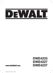 DeWalt DWE4233 Traduction De La Notice D'instructions Originale