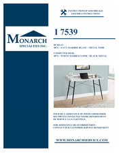 Monarch Specialties I 7539 Instructions D'assemblage