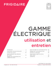 Frigidaire FCRE308CAS Utilisation Et Entretien