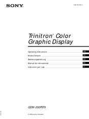 Sony Trinitron GDM-200PST9 Mode D'emploi