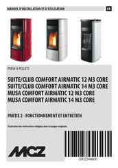 MCZ MUSA COMFORT AIRMATIC 12 M3 CORE Manuel D'installation Et D'utilisation