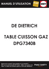 De Dietrich DPG7340 Série Guide D'installation Et D'utilisation