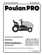 Poulan Pro PDGT26H48A Manuel Du Propriétaire