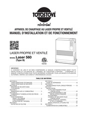 Toyotomi Laser 560 Manuel D'installation Et De Fonctionnement