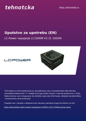 LC-POWER SUPER SILENT MODULAR LC1000M Mode D'emploi