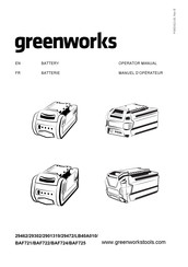 GreenWorks BAF721 Manuel D'opérateur