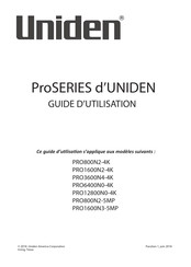 Uniden PRO800N2-5MP Guide D'utilisation