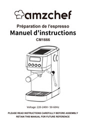 amzchef CM1666 Manuel D'instructions