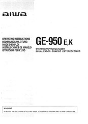 Aiwa GE-950K Mode D'emploi