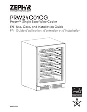 Zephyr PRW24C01CG Guide D'utilisation, D'entretien Et D'installation