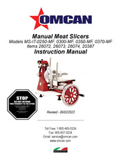 Omcan MS-IT-0250-MF Mode D'emploi