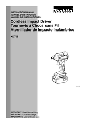 Makita XDT08 Manuel D'instructions