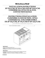 KitchenAid KDRS483VSD Instructions D'installation