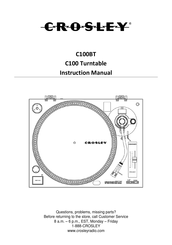 Crosley C100 Manuel D'utilisation