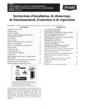 Bryant 24026 Instructions D'installation, De Démarrage, De Fonctionnement, D'entretien Et De Réparation
