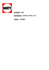 AEG ARCTIS 2494-6 GA Notice D'utilisation