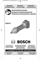 Bosch DGSH181 Consignes De Fonctionnement/Sécurité