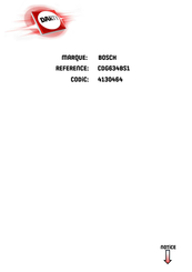 Bosch CDG634B 1 Série Notice D'utilisation