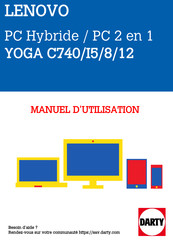 Lenovo YOGA C740/I5/8/12 Guide D'utilisation