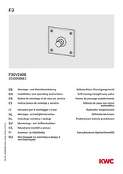 KWC F3SV2008 Notice De Montage Et De Mise En Service
