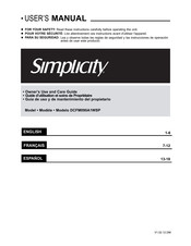 Simplicity DCFM090A1WSP Guide D'utiliser Et Soins De Propriètaire