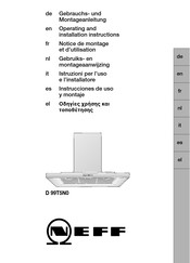 NEFF D 99T5N0 Notice De Montage Et D'utilisation