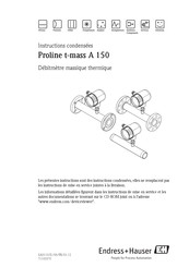 Endress+Hauser Proline t-mass A 150 Instructions Condensées