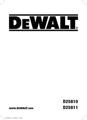 DeWalt D25811 Traduction De La Notice D'instructions Originale