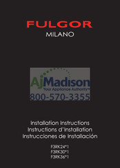 Fulgor Milano F3RK24 1 Serie Instructions D'installation