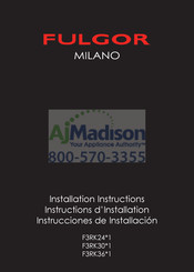 Fulgor Milano F3RK24B1 Instructions D'installation