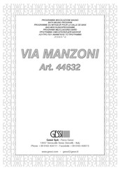 Gessi VIA MANZONI 44632 Mode D'emploi