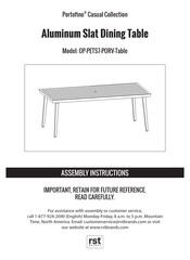 rst brands Portofino Casual OP-PETS7-PORV-Table Instructions D'assemblage