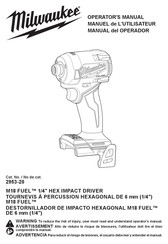 Milwaukee M18 FUEL 2953-20 Manuel De L'utilisateur