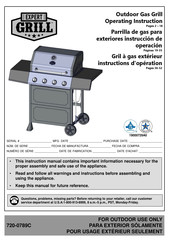 EXPERT GRILL 720-0789C Instructions D'opération