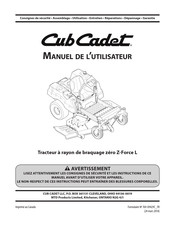 Cub Cadet 17ASDALD010 Manuel De L'utilisateur