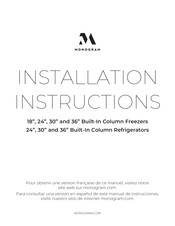 Monogram ZIF181 Instructions D'installation