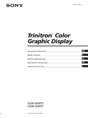 Sony Trinitron GDM-400PST Mode D'emploi