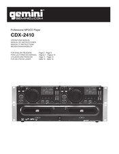 Gemini DJ CDX-2410 Manuel D'instructions