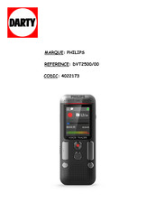 Philips VOICE TRACER DVT2500 Manuel De L'utilisateur