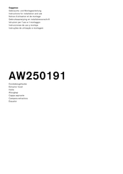 Gaggenau AW250191 Notice D'utilisation Et De Montage