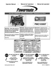 Powermate VX Power PMC103007 Manuel De L'opérateur