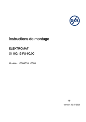 GFA ELEKTROMAT SI 180.12 FU-60,00 Instructions De Montage