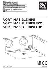 Vortice VORT INVISIBLE MINI Notice D'emploi Et D'entretien