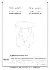 Walker Edison LNAL8K Instructions De Montage