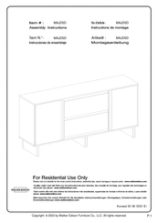 Walker Edison Maja MAJD5D Instructions De Montage