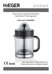 HAEGER Great Juice CJ-040.004A Mode D'emploi