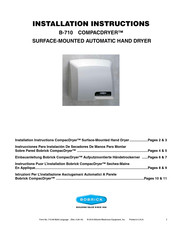 Bobrick COMPACDRYER B-710E Instructions D'installation