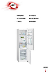 Siemens KG39NXW35 Mode D'emploi